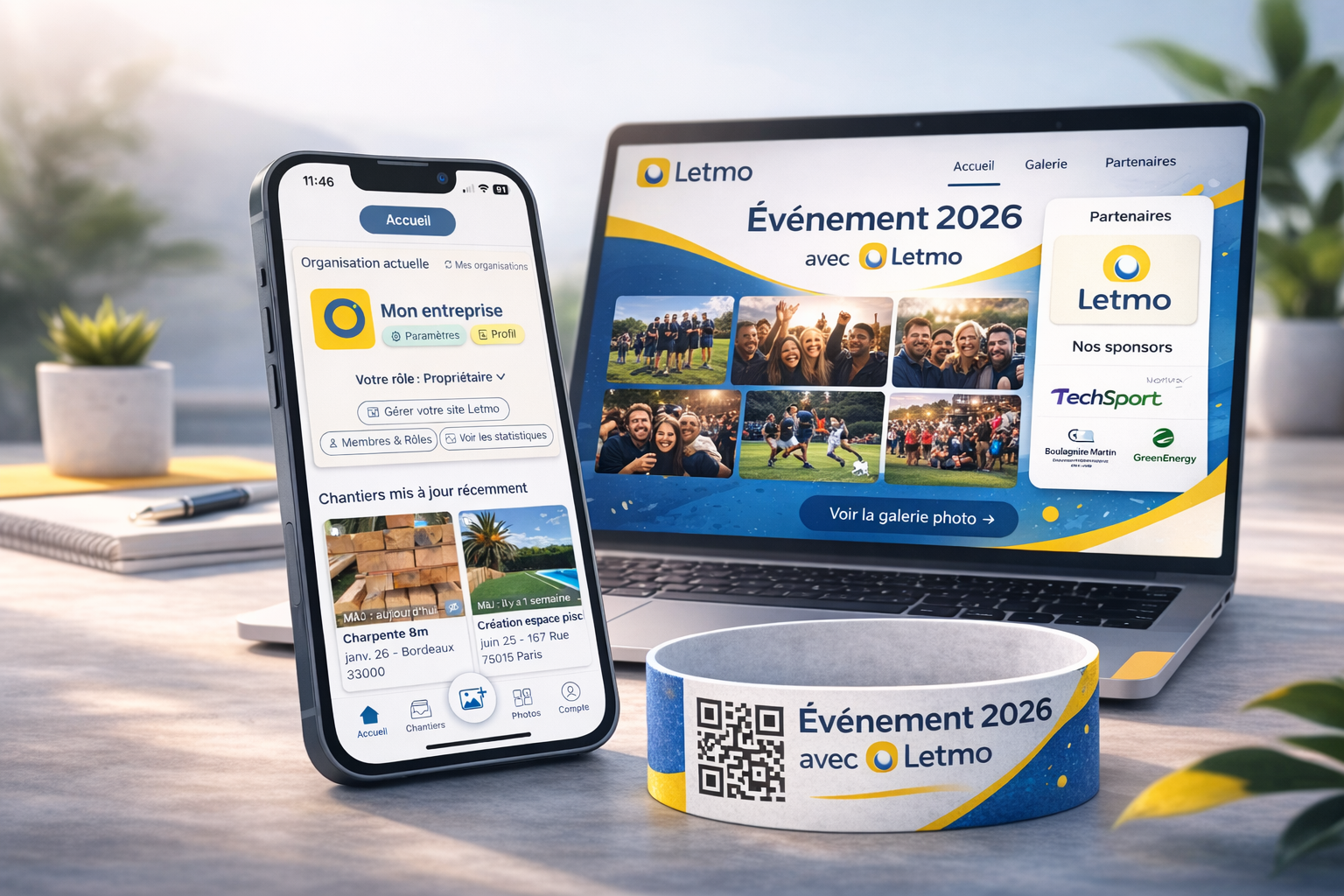 Exemple de galerie événement Letmo sur site web